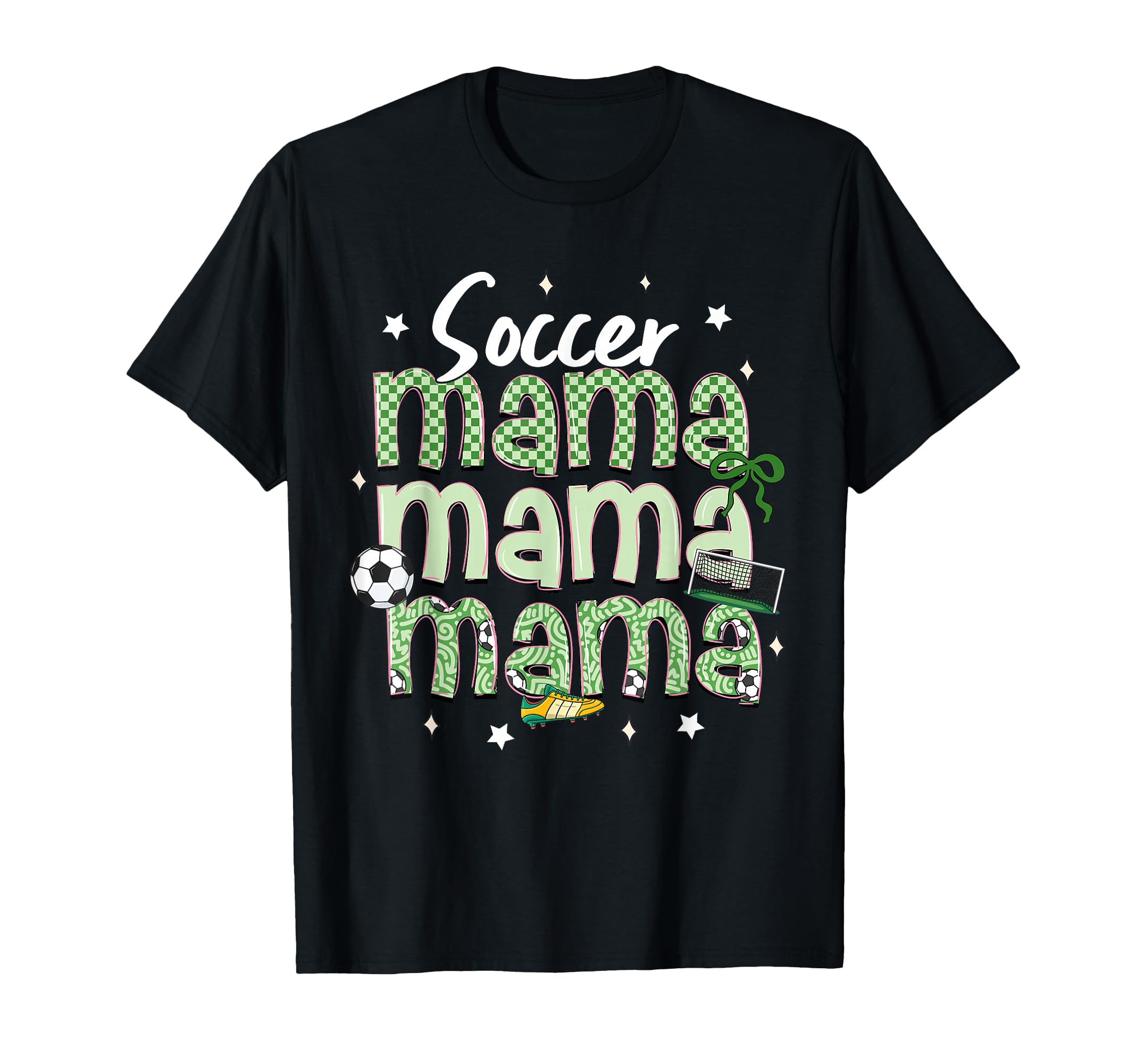 Soccer Mama Bow Checkered Soccer T-Shirt - Casual Everyday Wear for Adults - T-Shirt, Sweatshirt, Hoodie