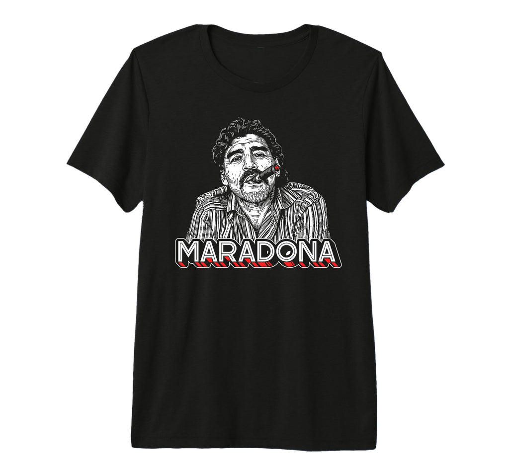 Diego Maradona Cigar Soccer Icon Tri T-Shirt - Custom Art Print Unisex - T-Shirt, Sweatshirt, Hoodie