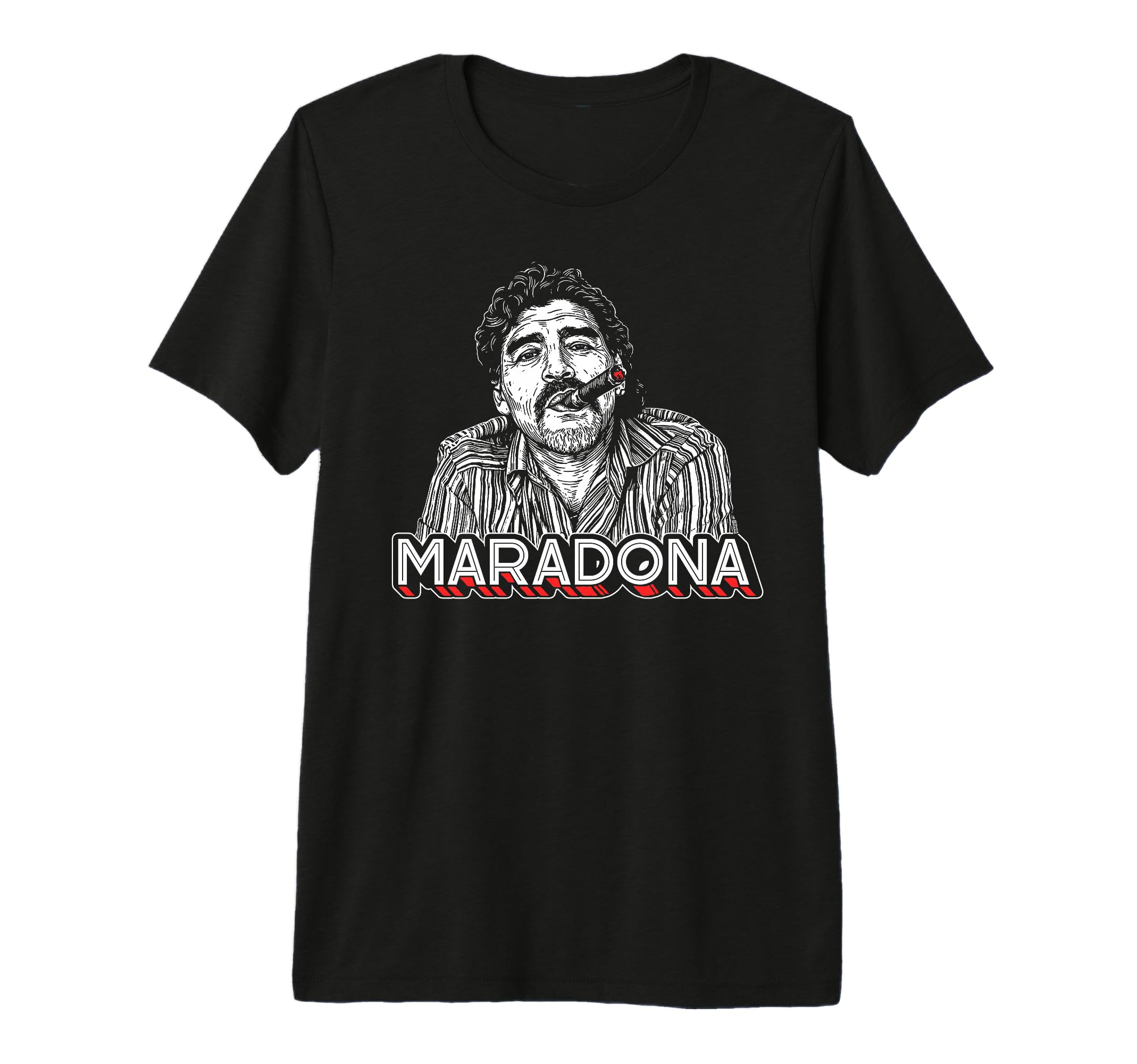 Diego Maradona Cigar Soccer Icon Tri T-Shirt - Custom Art Print Unisex - T-Shirt, Sweatshirt, Hoodie