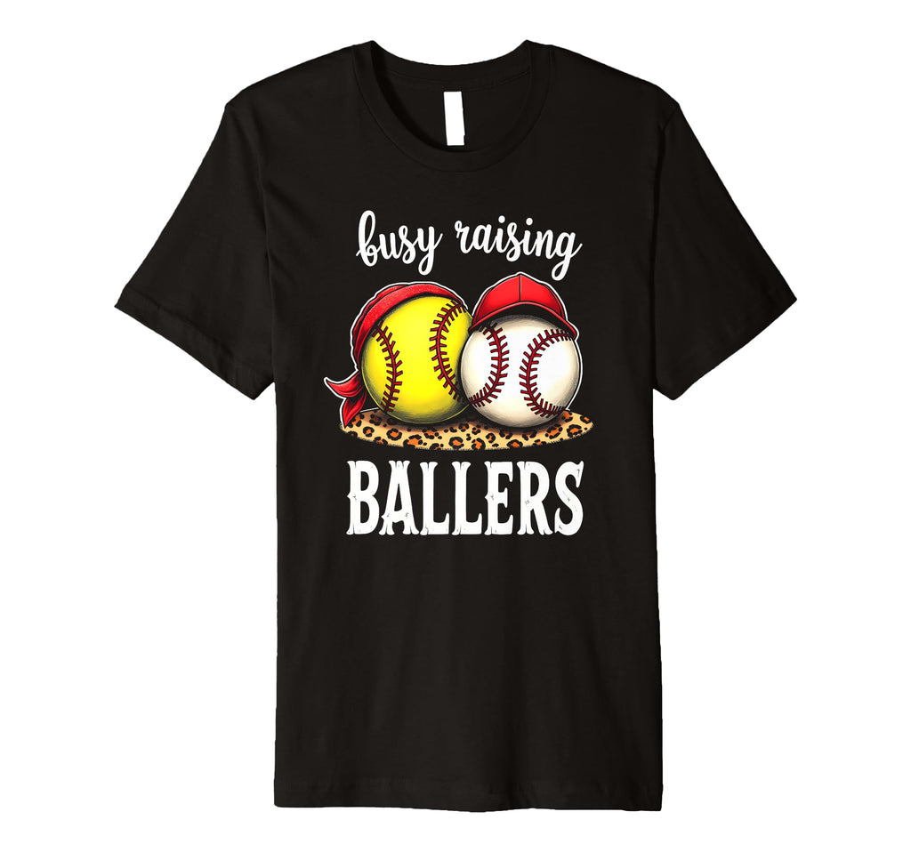 Excited Busy Raising Ballers Athlete T-Shirt - Unique Graphic Men Women - T-Shirt, Sweatshirt, Hoodie