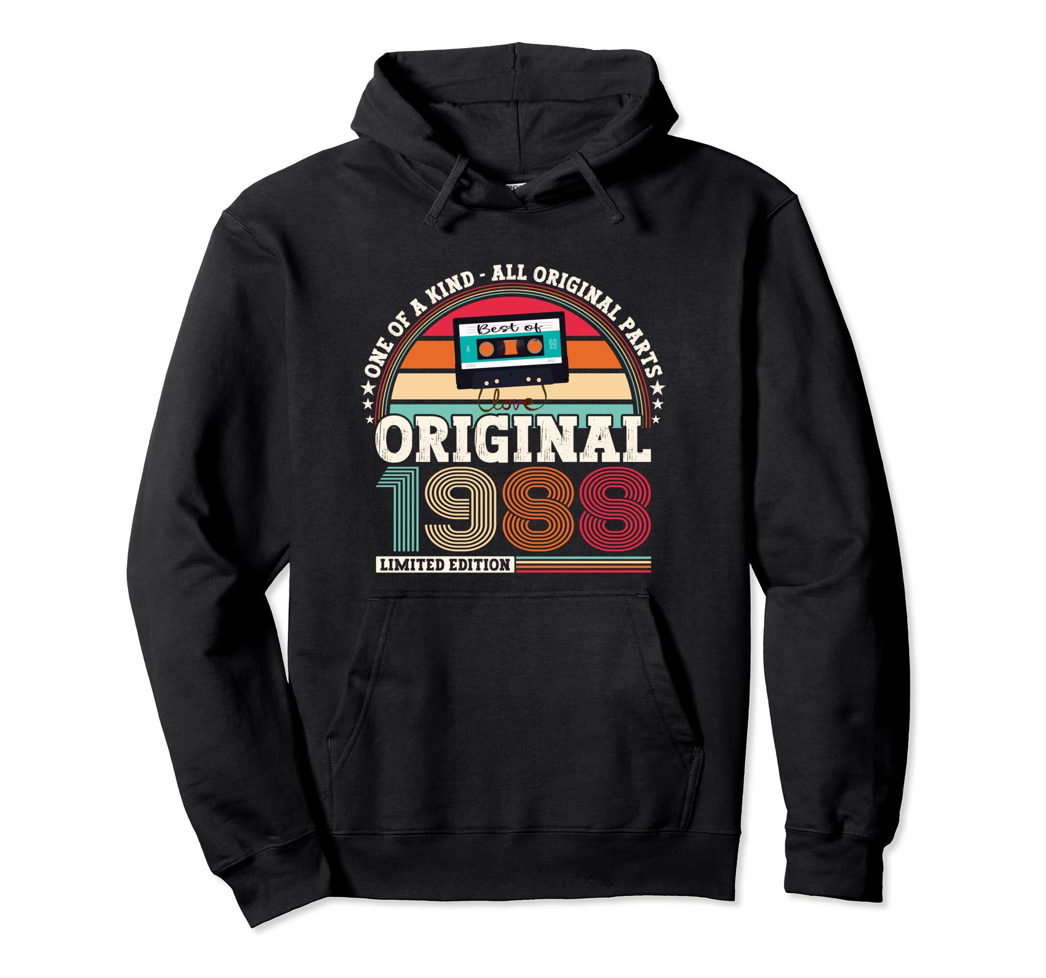 Original Since 1988 36Th Birthday Tape Hoodie - Casual Everyday Wear Unisex - T-Shirt, Sweatshirt, Hoodie