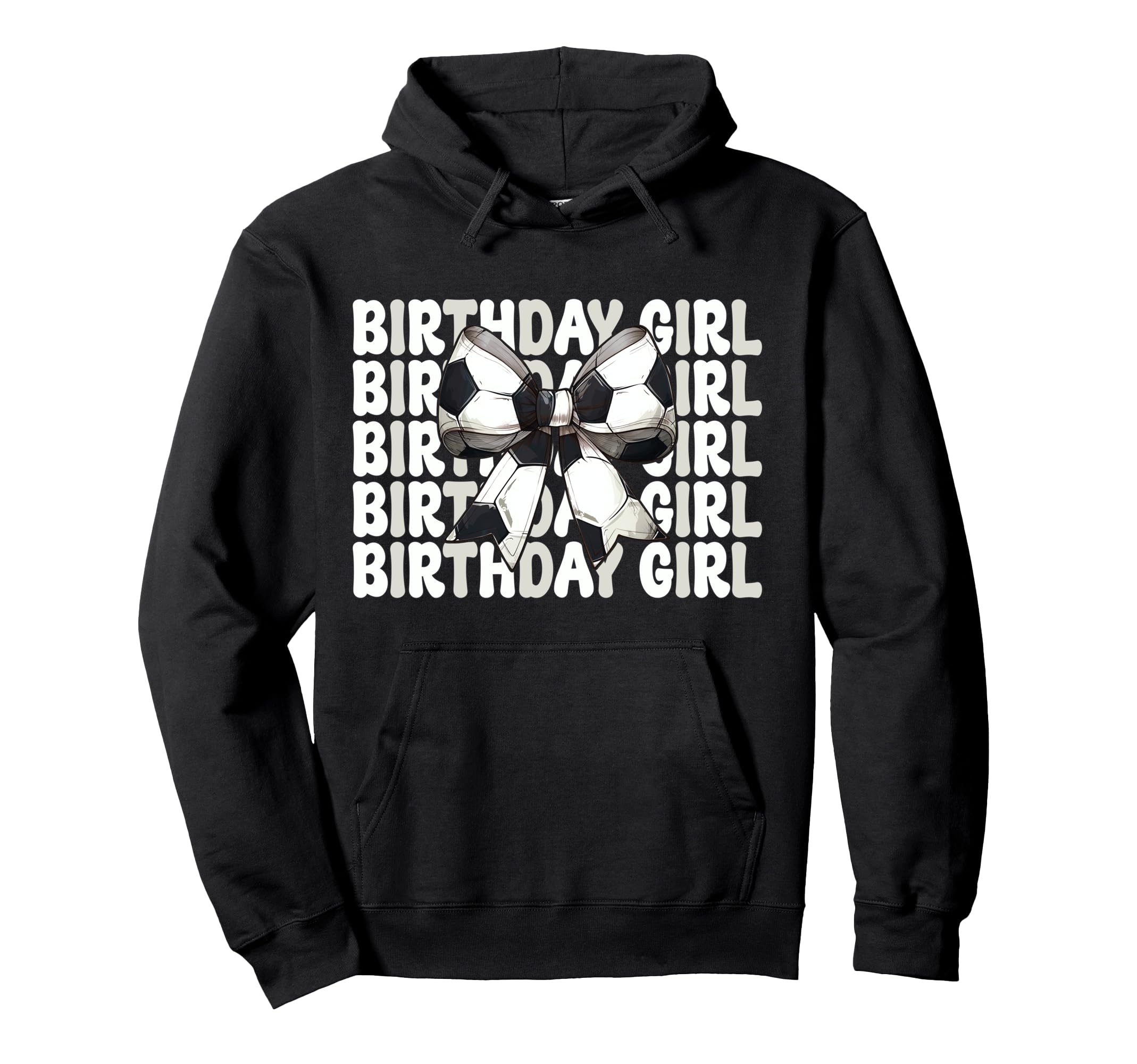 Birthday Soccer Coquette Bow Hoodie - Trendy Graphic for Adults - T-Shirt, Sweatshirt, Hoodie