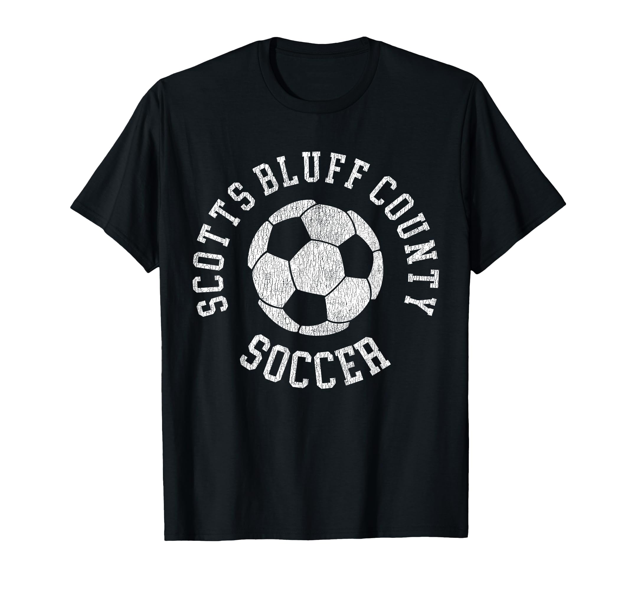Scotts Bluff County Soccer Distressed T-Shirt - Novelty Apparel for Adults - T-Shirt, Sweatshirt, Hoodie