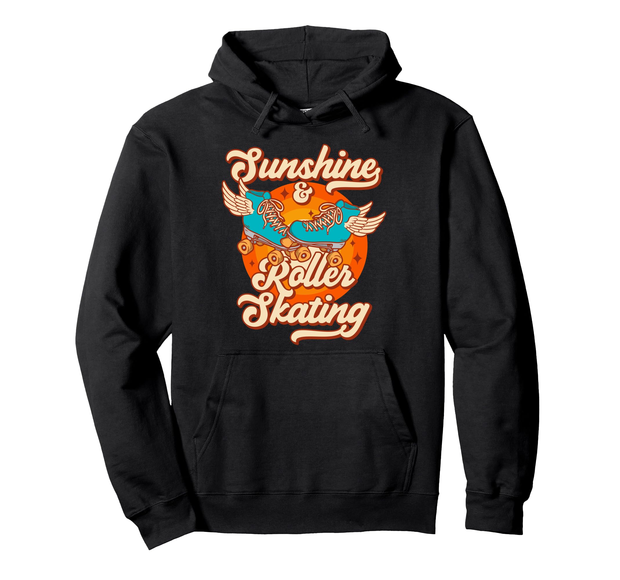 Roller Skating Skate 1970S Sunshine Hoodie - Unique Graphic for Adults - T-Shirt, Sweatshirt, Hoodie