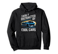 Mens Muscle Car Easily Distracted Hoodie - Fun Novelty Design for Adults - T-Shirt, Sweatshirt, Hoodie