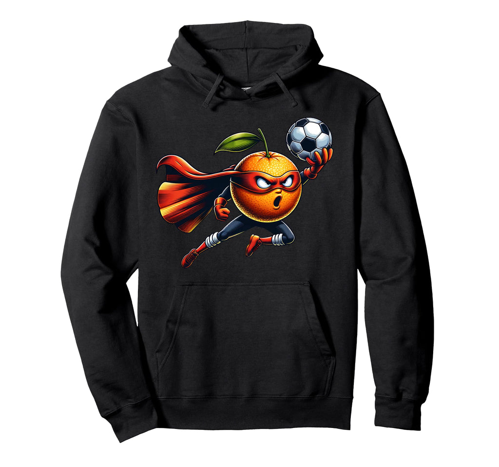 Superhero Orange Football Cartoon Hoodie - Custom Art Print Men Women - T-Shirt, Sweatshirt, Hoodie