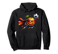 Superhero Orange Football Cartoon Hoodie - Custom Art Print Men Women - T-Shirt, Sweatshirt, Hoodie