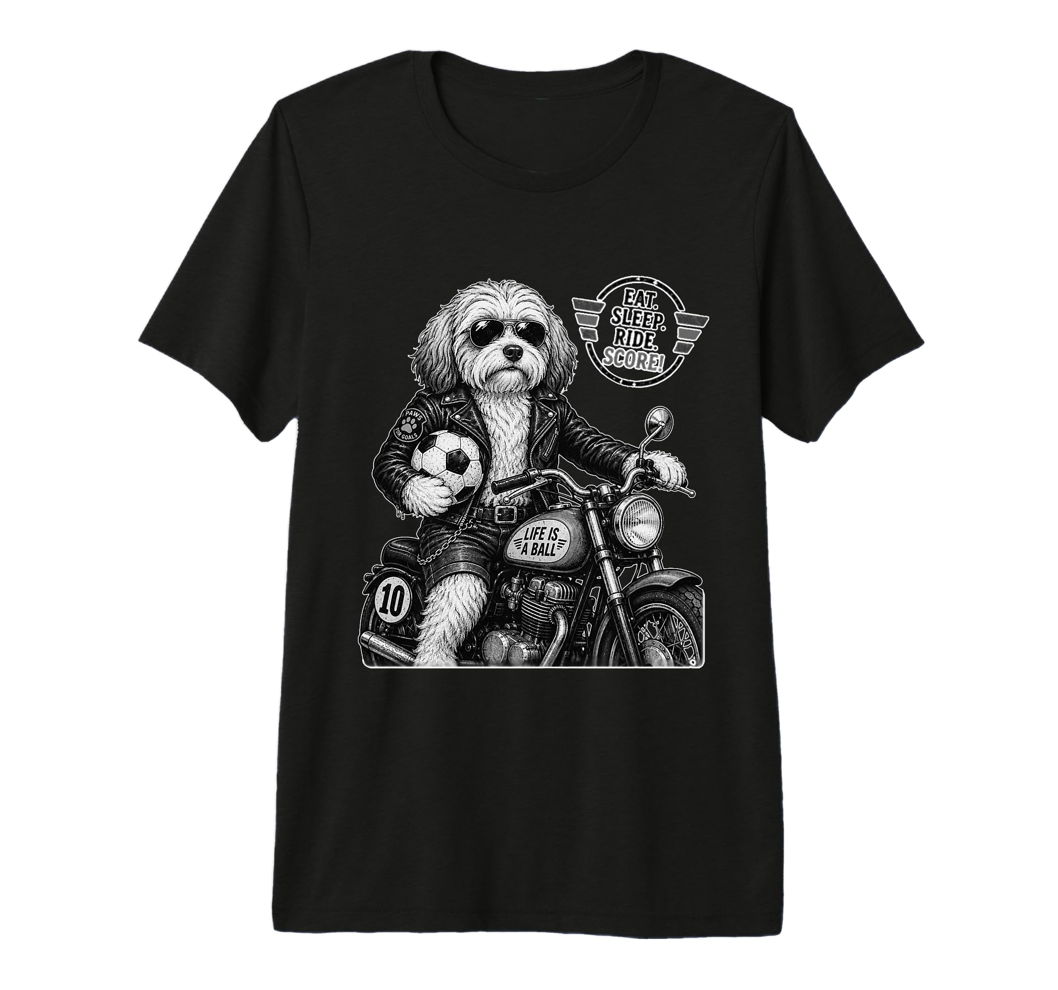 Havanese Motorbike Love Footbal Soccer T-Shirt - Novelty Apparel Men Women - T-Shirt, Sweatshirt, Hoodie