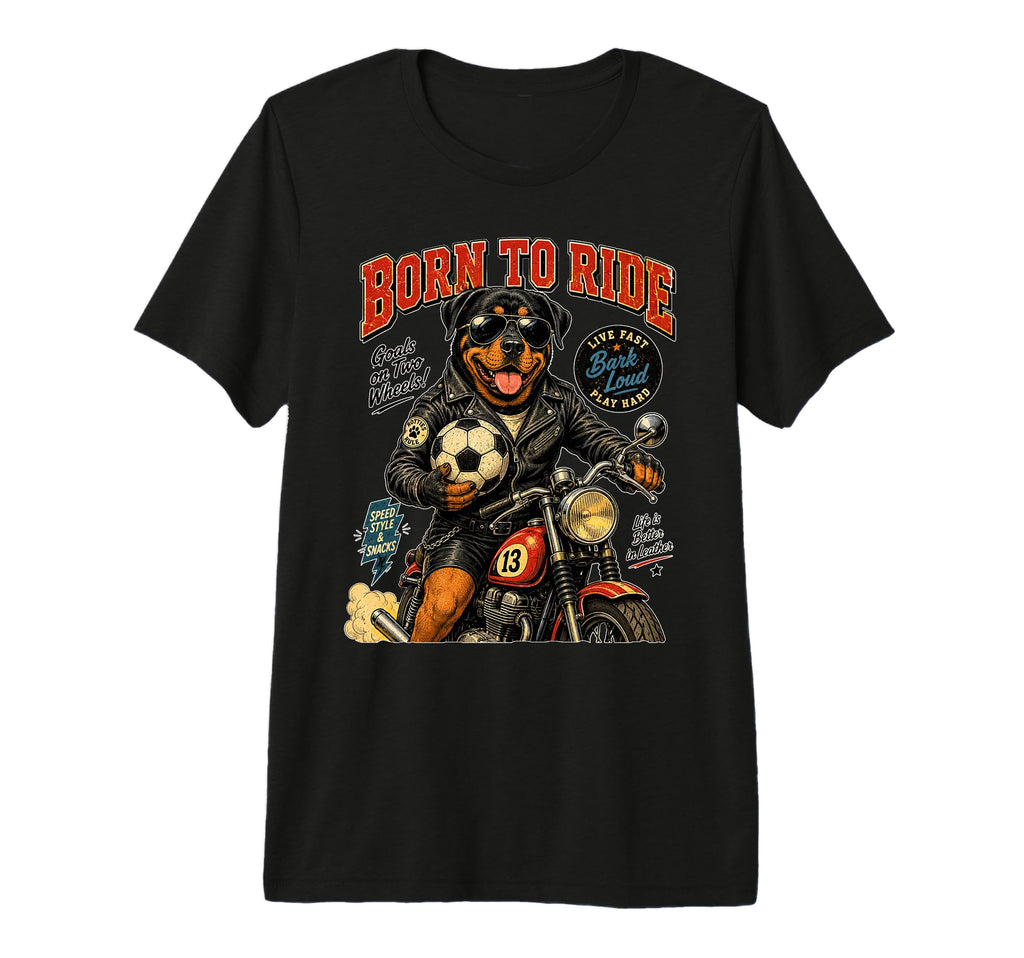 Rottweiler Ride Motorbike Love T-Shirt - Streetwear Style Men Women - T-Shirt, Sweatshirt, Hoodie