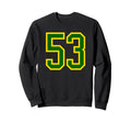 Green Yellow Sport Team Number 53 Sweatshirt - Custom Art Print for Adults - T-Shirt, Sweatshirt, Hoodie