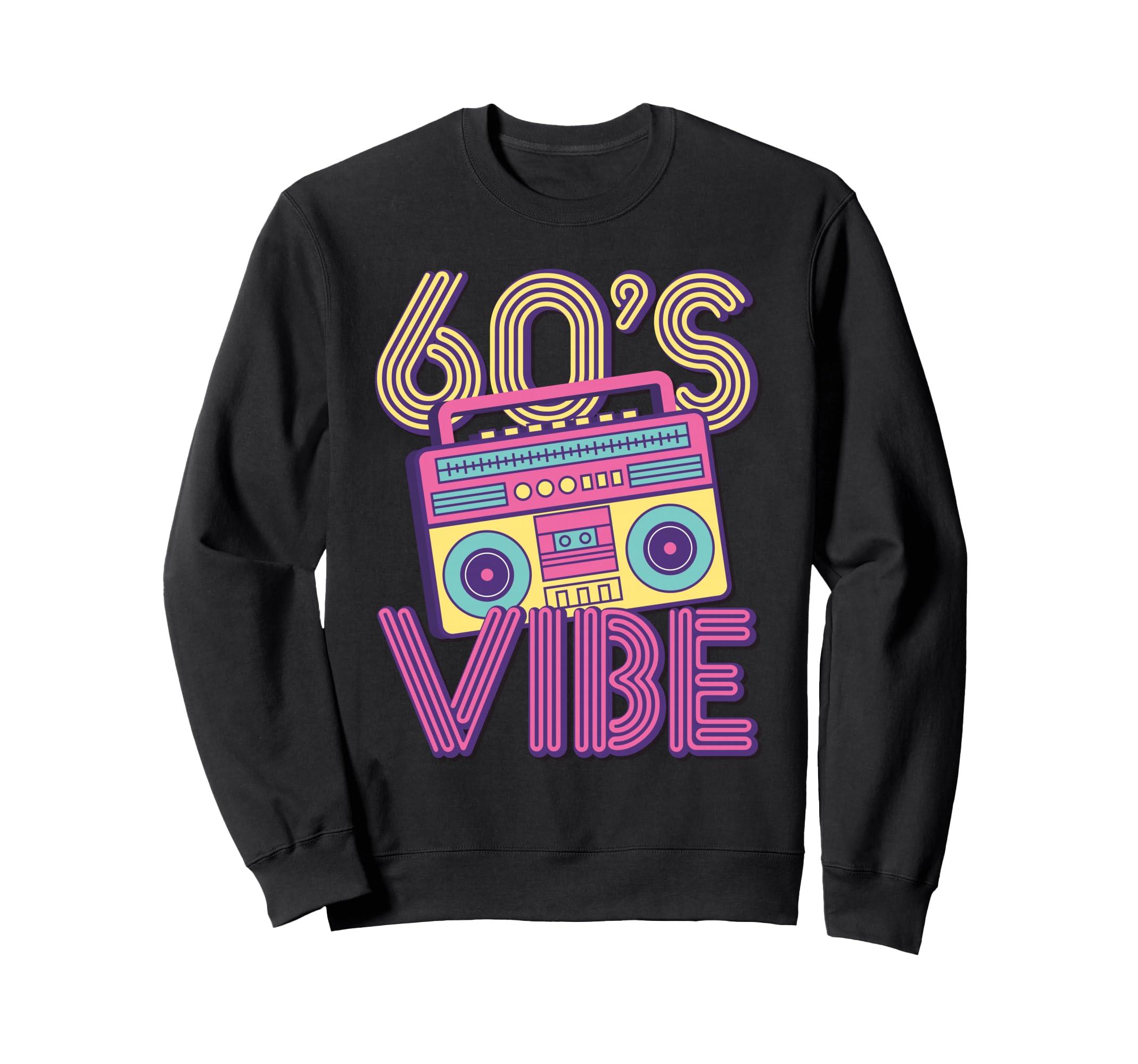 60S Vibe Cassette Tape Music Sweatshirt - Casual Everyday Wear Men Women - T-Shirt, Sweatshirt, Hoodie