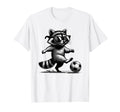 Raccoon Playing Soccer Funny Sports T-Shirt - Casual Everyday Wear Unisex - T-Shirt, Sweatshirt, Hoodie