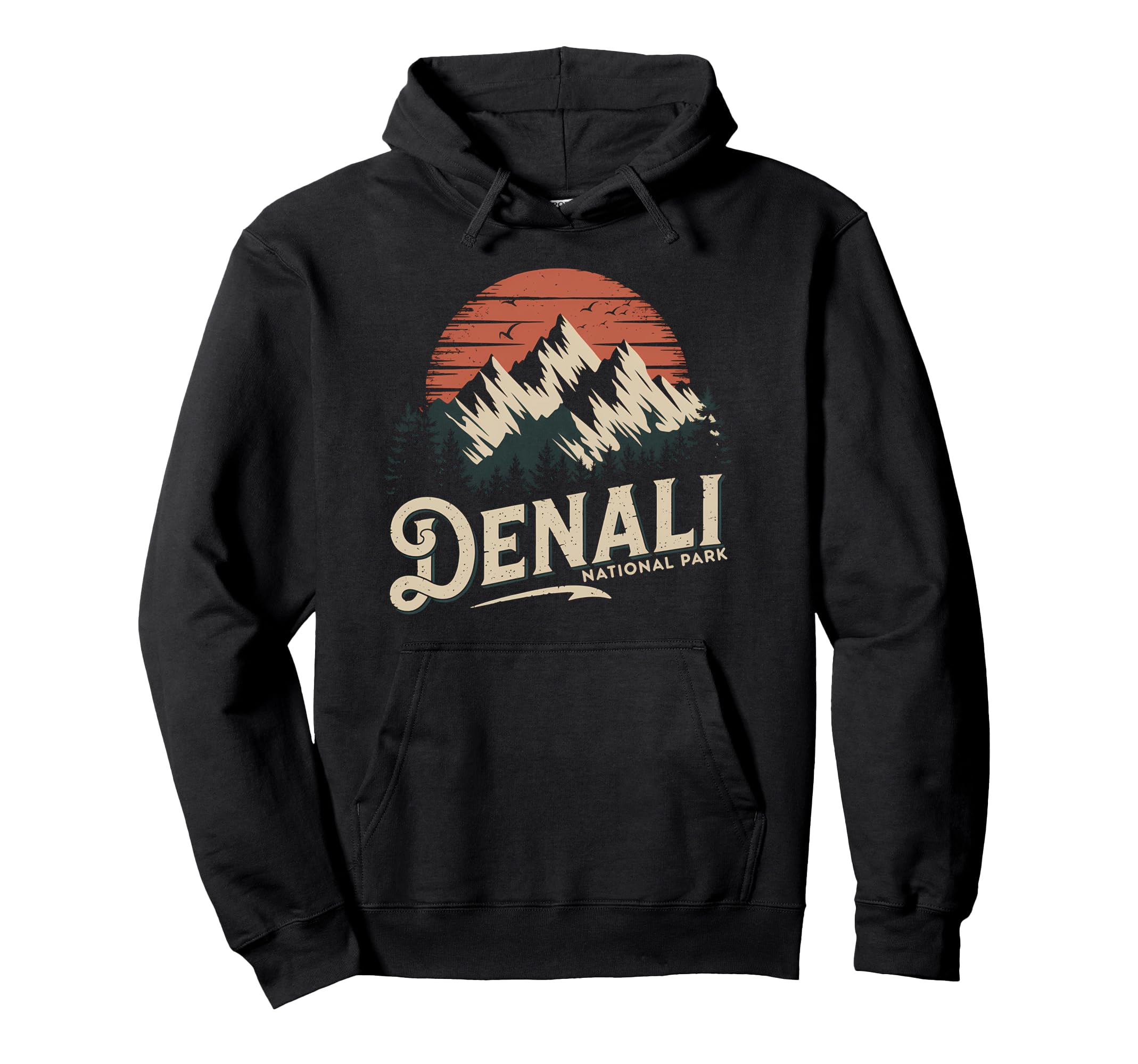 Denali Est 1917 Alaska National Park Hoodie - Graphic Print Unisex - T-Shirt, Sweatshirt, Hoodie