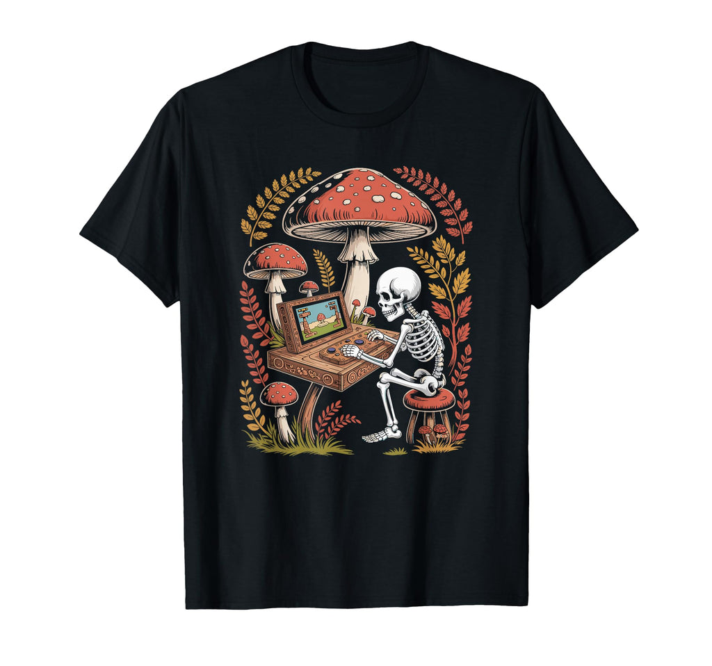 Goblincore Skeleton Gamer Playing T-Shirt - Novelty Apparel for Adults - T-Shirt, Sweatshirt, Hoodie
