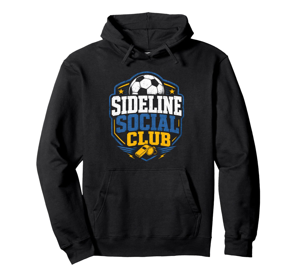 Sideline Social Club Soccer Team Hoodie - Aesthetic Graphic Unisex - T-Shirt, Sweatshirt, Hoodie