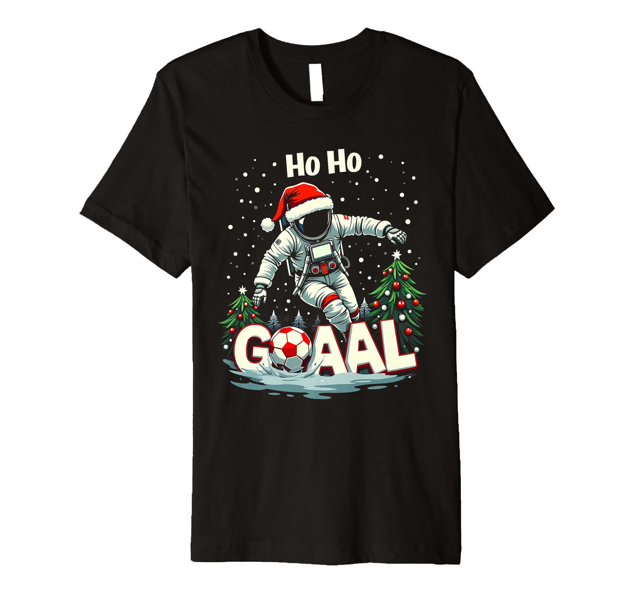 Ho Ho Goaal Soccer Player Astronaut T-Shirt - Aesthetic Graphic for Adults - T-Shirt, Sweatshirt, Hoodie