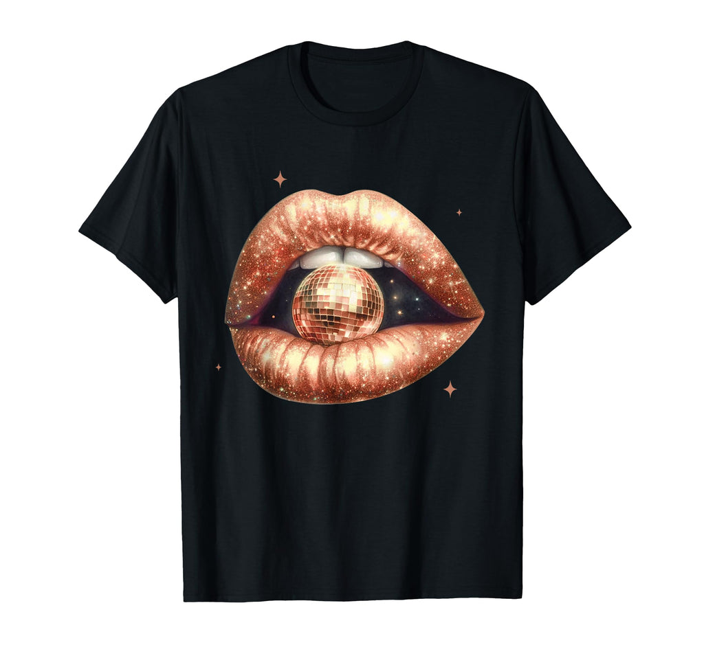 Disco Ball Mouth Lips Party New T-Shirt - Aesthetic Graphic for Adults - T-Shirt, Sweatshirt, Hoodie
