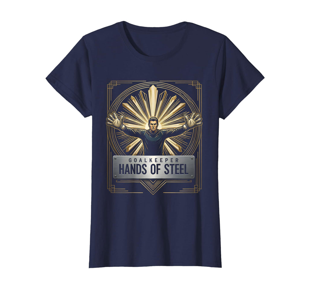 Goalkeeper Hands Steel Soccer T-Shirt - Graphic Print for Adults - T-Shirt, Sweatshirt, Hoodie