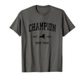 Champion New York Ny Athletic Black T-Shirt - Unique Graphic for Adults - T-Shirt, Sweatshirt, Hoodie
