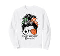 Busy Raising Ballers Messy Bun Sweatshirt - Fun Novelty Design Men Women - T-Shirt, Sweatshirt, Hoodie