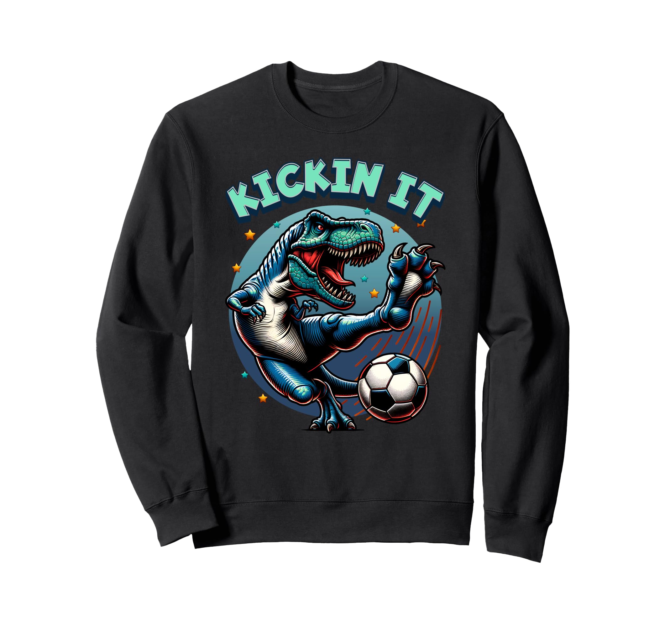 Kickin It T Rex Dinosaur Playing Sweatshirt - Streetwear Style Unisex - T-Shirt, Sweatshirt, Hoodie