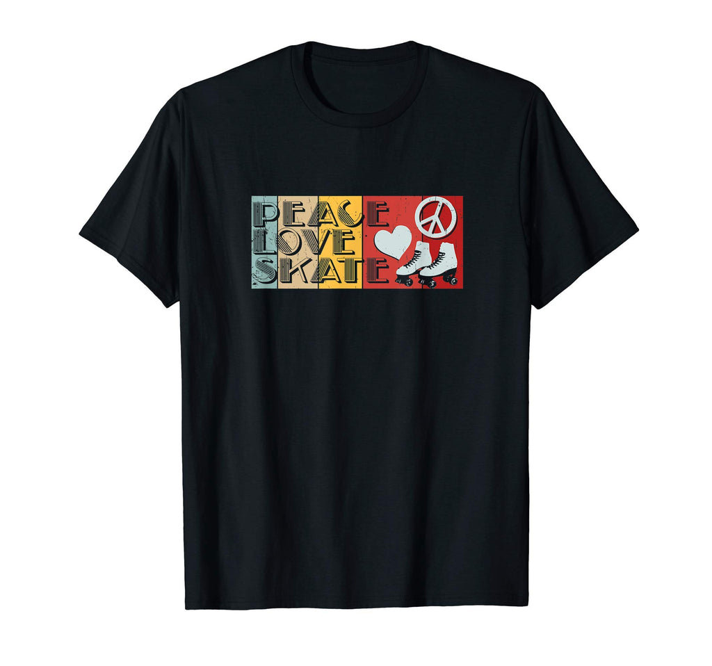 Peace Love Skate Rollerblades Gift T-Shirt - Unique Graphic Men Women - T-Shirt, Sweatshirt, Hoodie