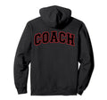 Coach Sports Trainer Black Red Back Hoodie - Fun Novelty Design Men Women - T-Shirt, Sweatshirt, Hoodie