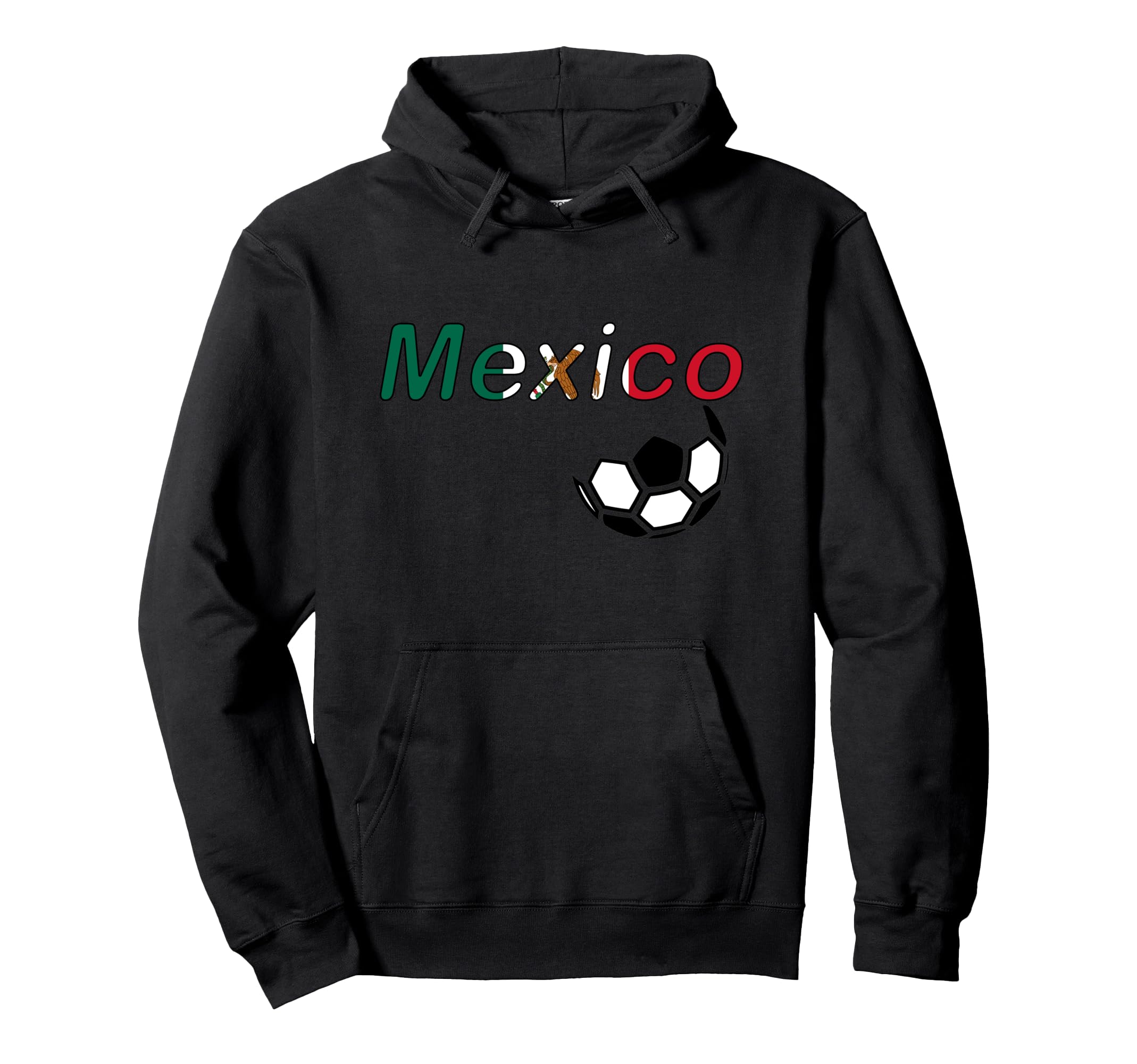 Mexico Futbol Soccer Ball Mexican Flag Hoodie - Trendy Graphic Unisex - T-Shirt, Sweatshirt, Hoodie
