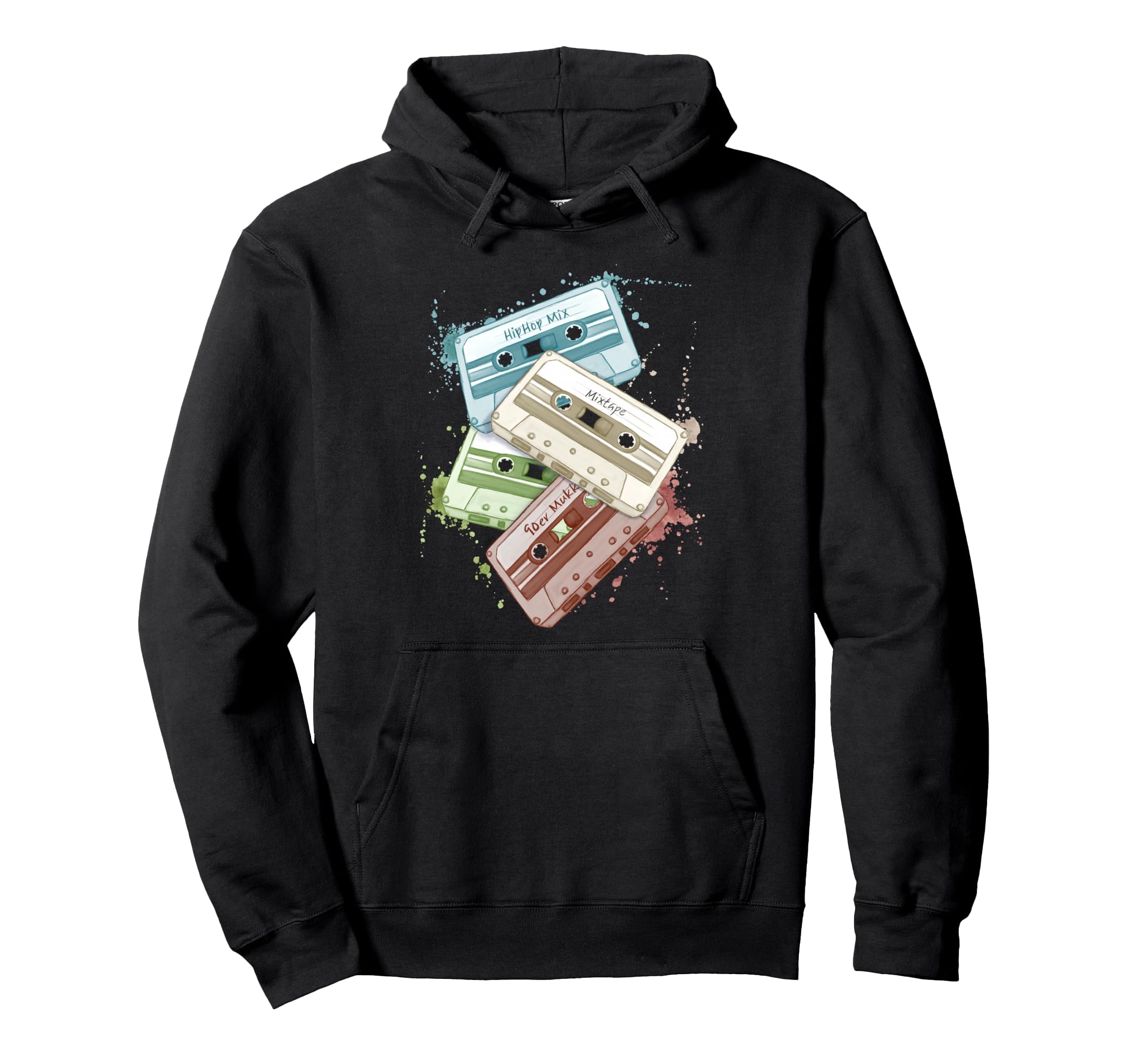Watercolor Cassettes Analog Tape Old Hoodie - Unique Graphic for Adults - T-Shirt, Sweatshirt, Hoodie