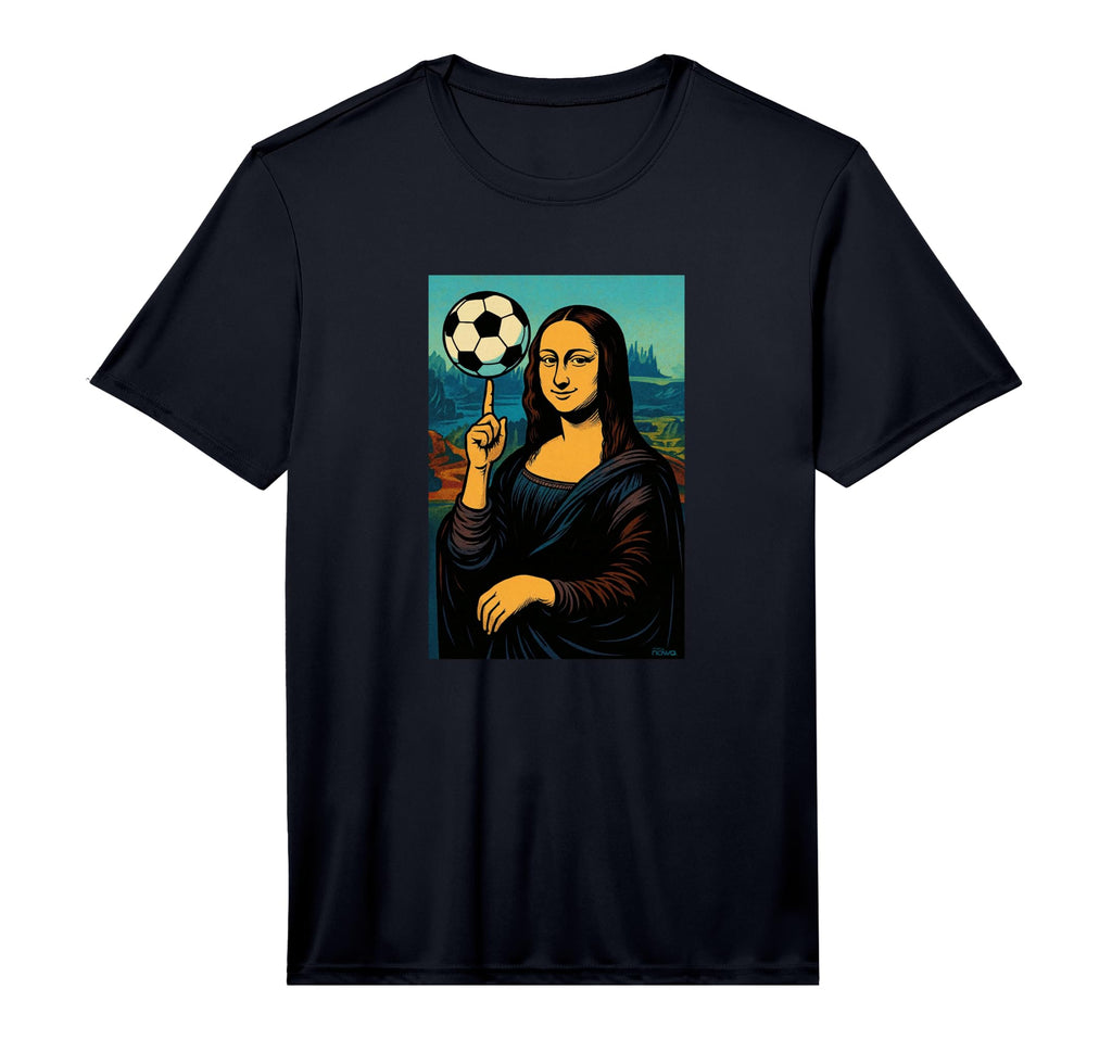 Mona Lisa Loves Soccer Spinning Ball T-Shirt - Trendy Graphic Men Women - T-Shirt, Sweatshirt, Hoodie