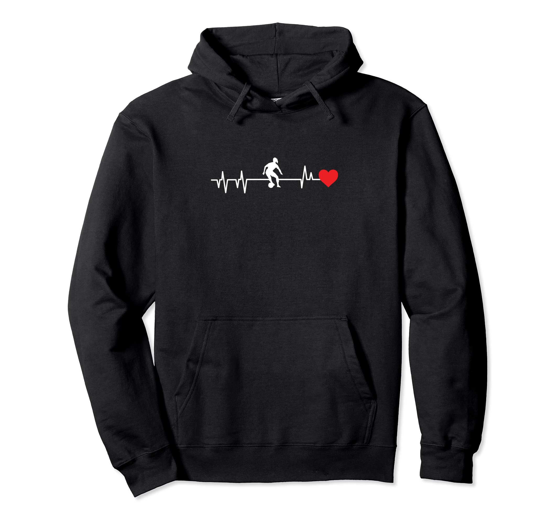 Soccer Heartbeat Hoodie - Minimalist Print Men Women - T-Shirt, Sweatshirt, Hoodie