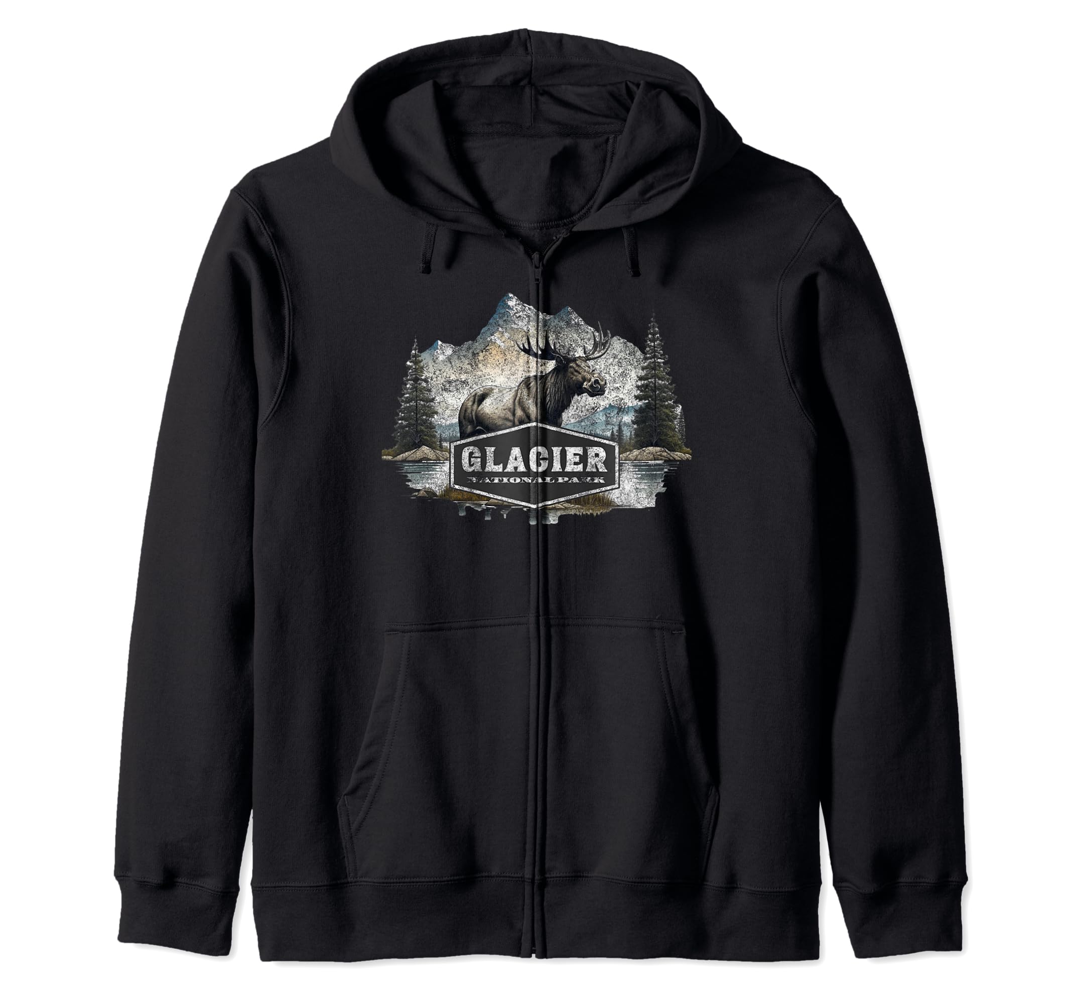 Glacier National Park Montana Usa Sweatshirt - Minimalist Print Unisex - T-Shirt, Sweatshirt, Hoodie