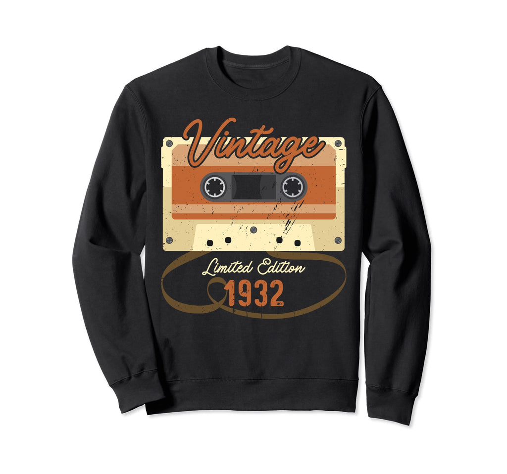 90Th Birthday 1932 Tees Cassette Sweatshirt - Trendy Graphic Men Women - T-Shirt, Sweatshirt, Hoodie
