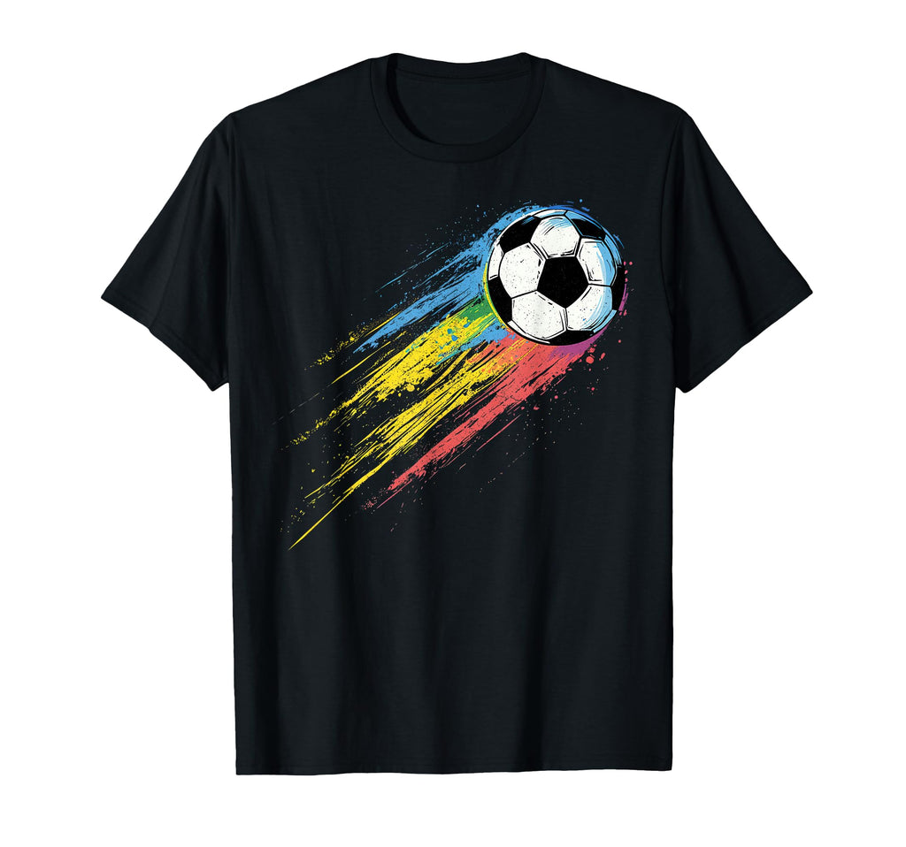 Soccer Ball Multicolor Splatter Football T-Shirt - Minimalist Print Unisex - T-Shirt, Sweatshirt, Hoodie