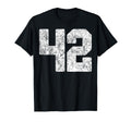 Distressed White Number 42 Jersey T-Shirt - Minimalist Print for Adults - T-Shirt, Sweatshirt, Hoodie
