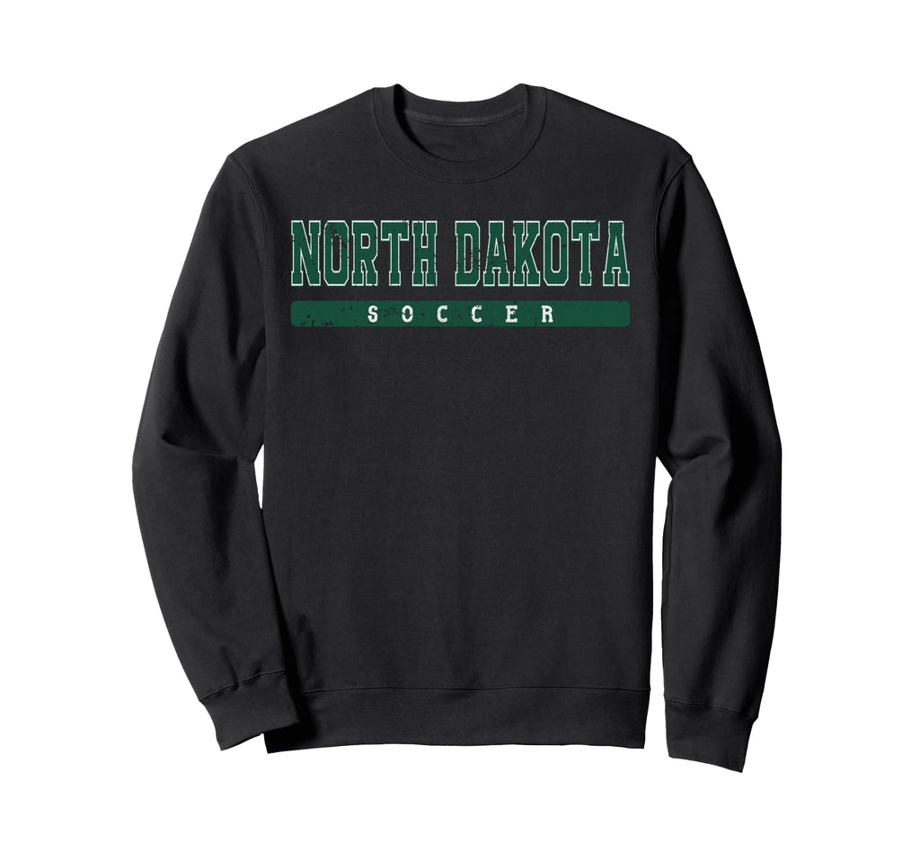 North Dakota Soccer Green Text Sweatshirt - Fun Novelty Design Unisex - T-Shirt, Sweatshirt, Hoodie