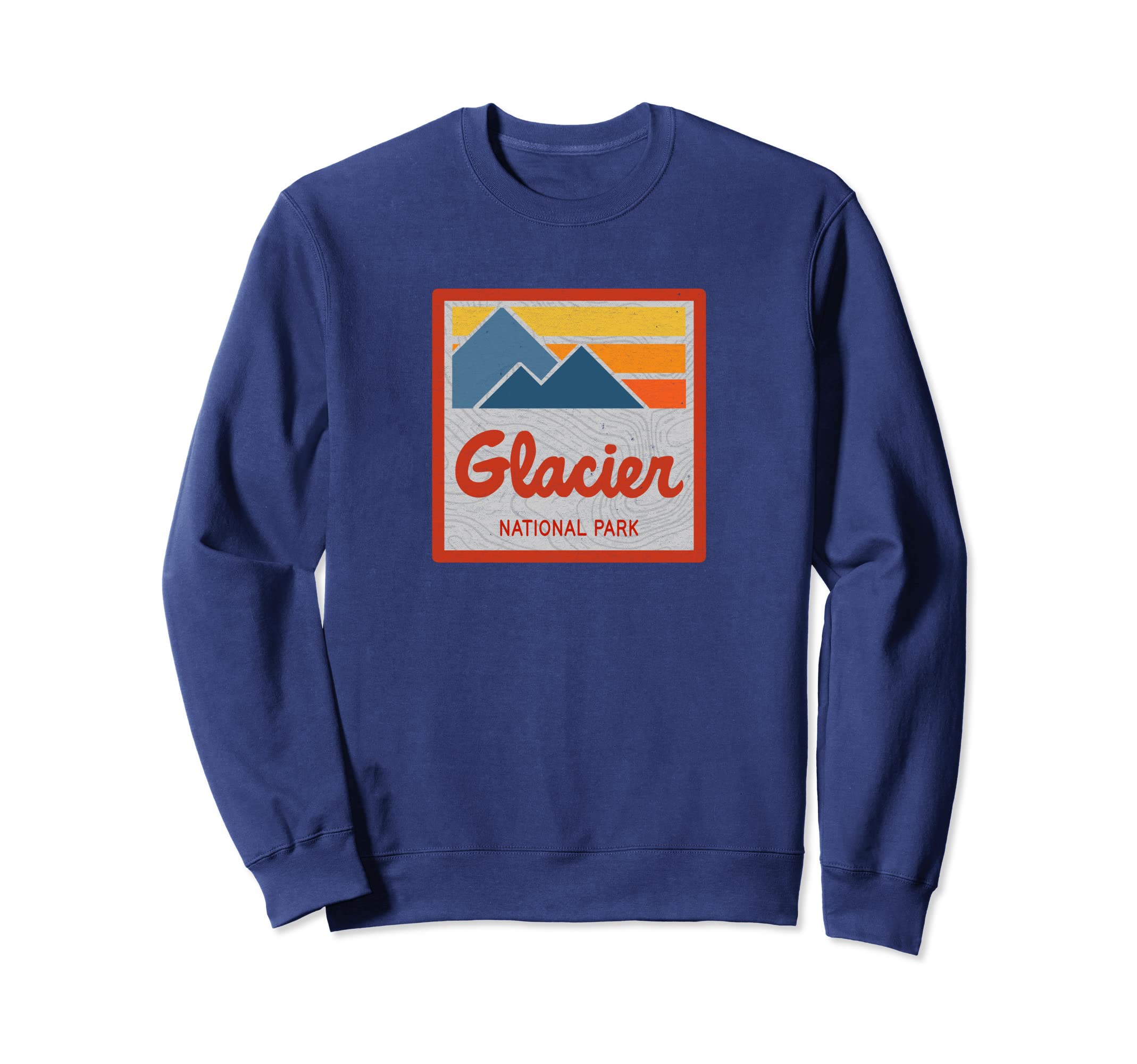 Glacier National Park Stripes Sweatshirt - Fun Novelty Design Men Women - T-Shirt, Sweatshirt, Hoodie