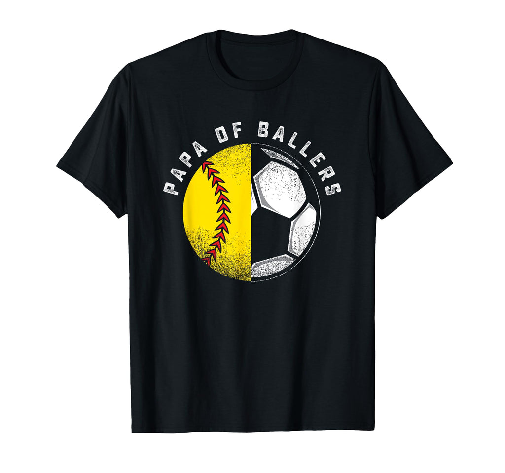 Papa Ballers Softball Daughter Son T-Shirt - Fun Novelty Design for Adults - T-Shirt, Sweatshirt, Hoodie