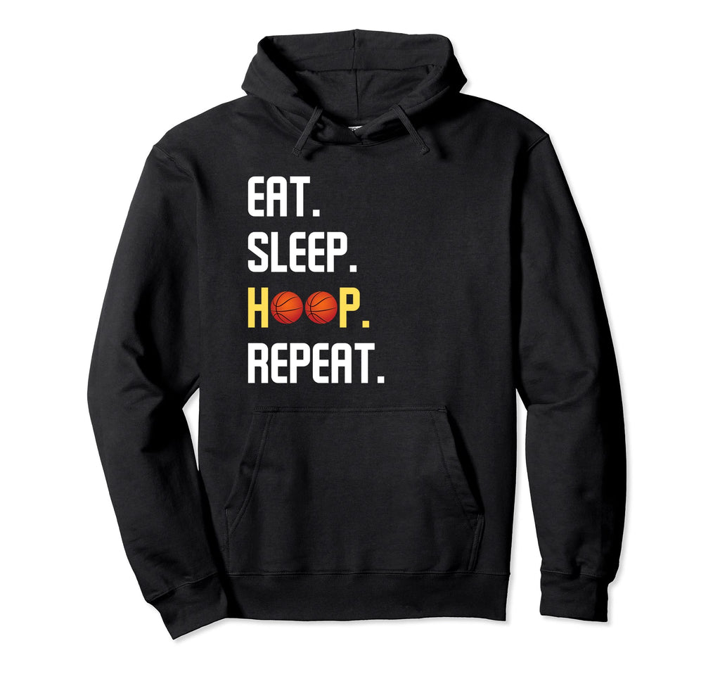 Eat Sleep Hoop Repeat Basketball Mens Hoodie - Minimalist Print Unisex - T-Shirt, Sweatshirt, Hoodie