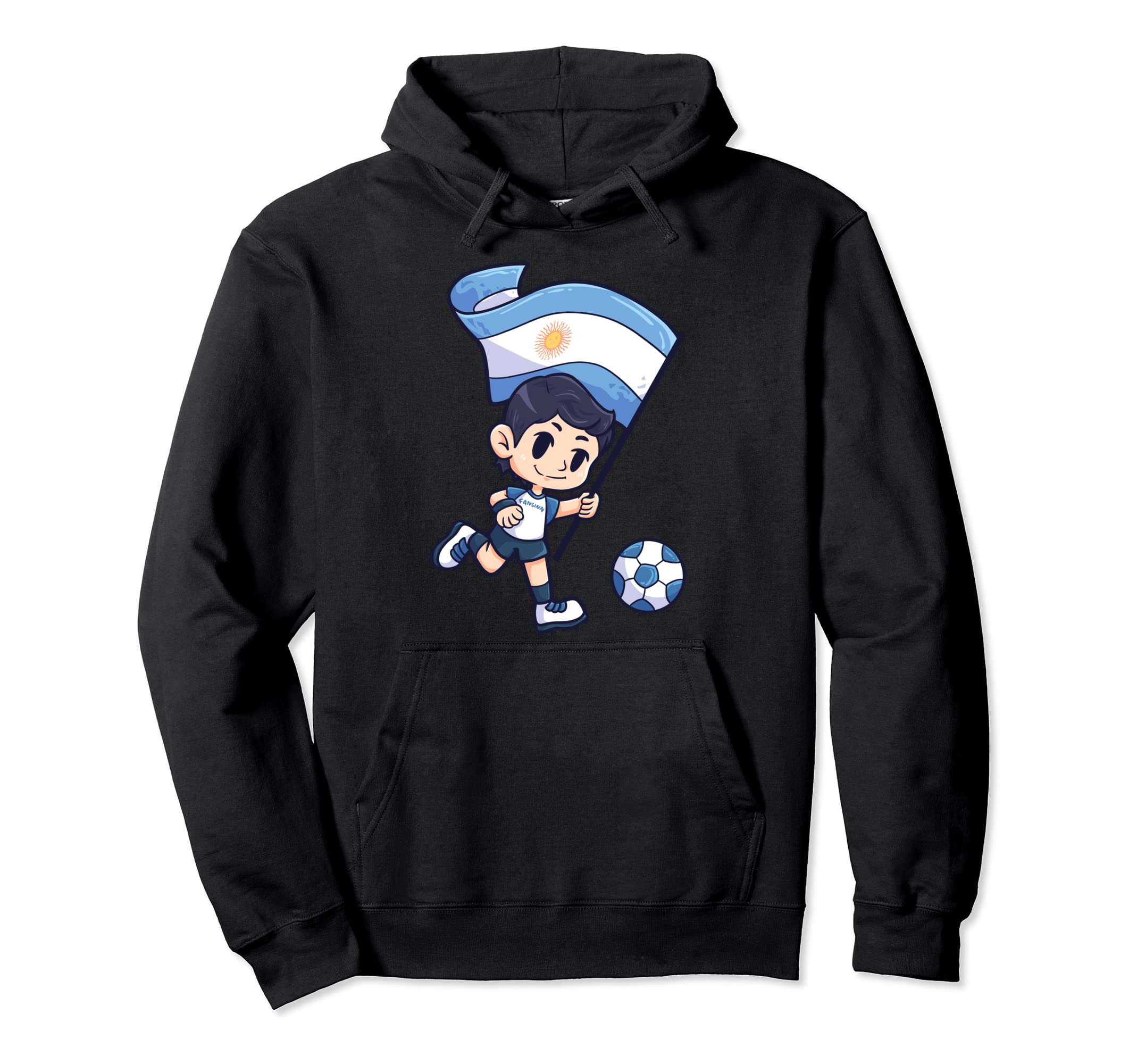Soccer Argentina Flag Young Child Hoodie - Streetwear Style Unisex - T-Shirt, Sweatshirt, Hoodie