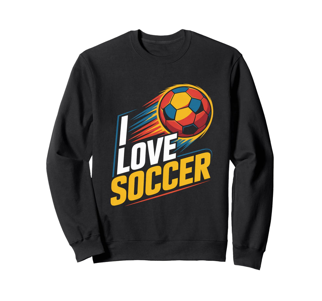 I Love Soccer Enthusiast Passion Sweatshirt - Fun Novelty Design Men Women - T-Shirt, Sweatshirt, Hoodie