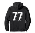 Number 77 Backside 80S 90S Team Jersey Hoodie - Novelty Apparel Unisex - T-Shirt, Sweatshirt, Hoodie