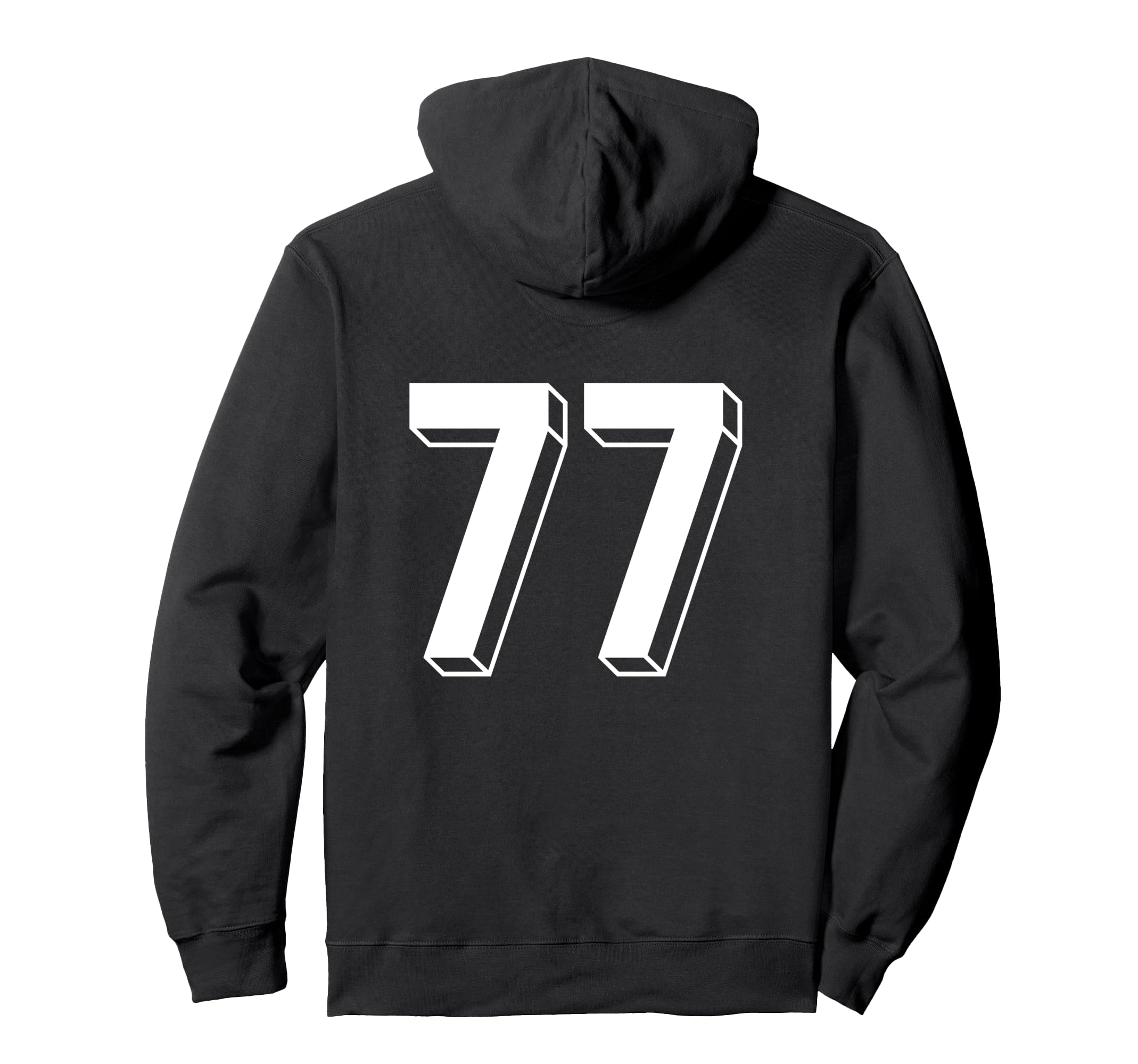 Number 77 Backside 80S 90S Team Jersey Hoodie - Novelty Apparel Unisex - T-Shirt, Sweatshirt, Hoodie