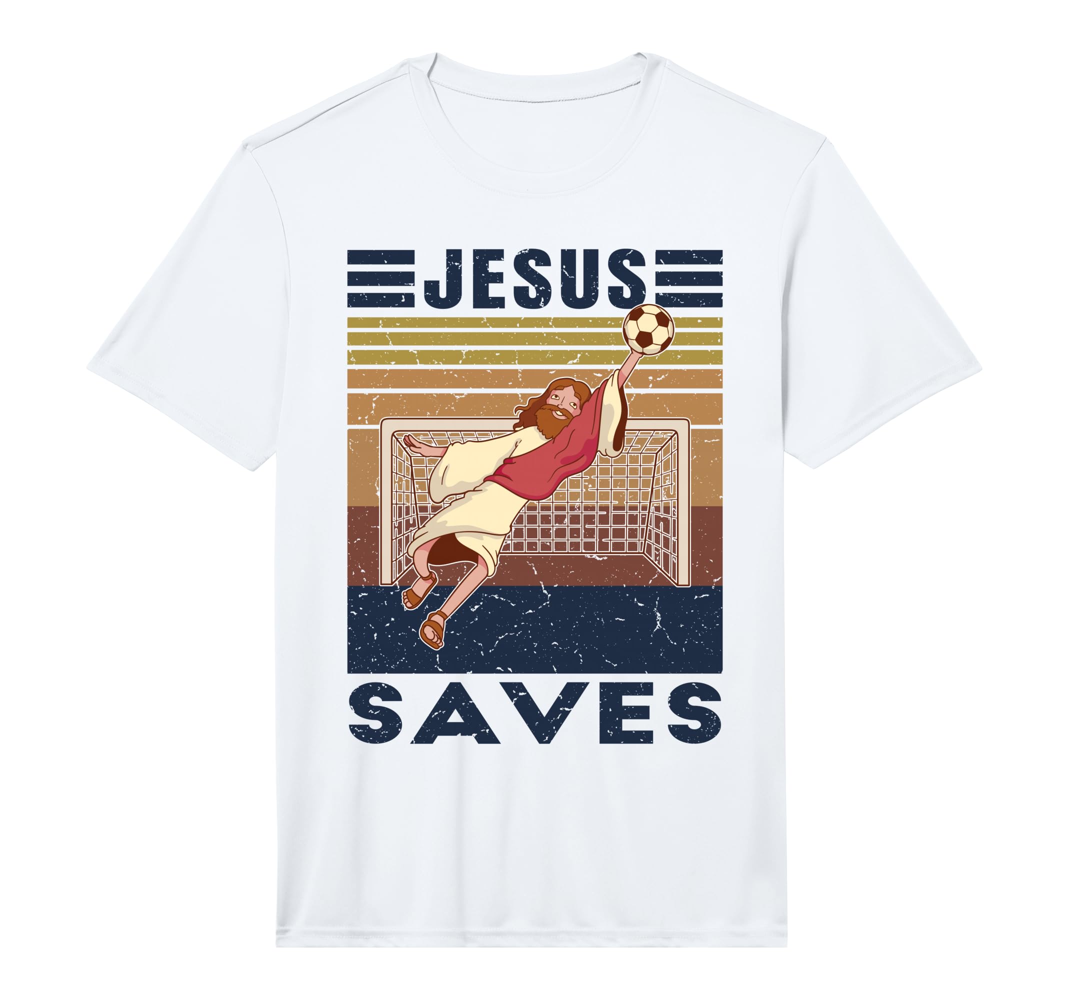 Goalkeeper Jesus Saves Soccer Goal T-Shirt - Minimalist Print Men Women - T-Shirt, Sweatshirt, Hoodie