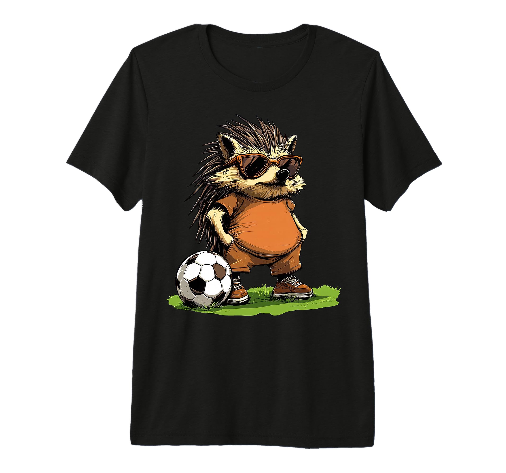 Hedgehog Football Tri Blend T-Shirt - Minimalist Print for Adults - T-Shirt, Sweatshirt, Hoodie