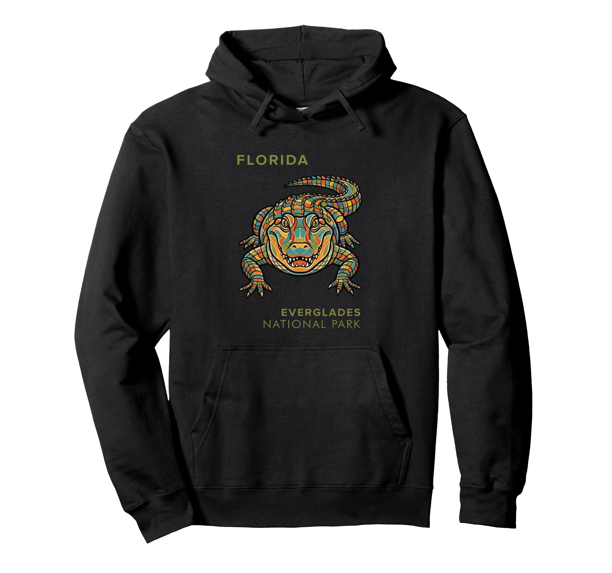 Everglades National Park Geometric Hoodie - Graphic Print for Adults - T-Shirt, Sweatshirt, Hoodie