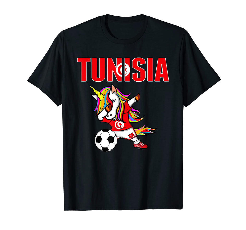 Dabbing Unicorn Tunisia Soccer T-Shirt - Casual Everyday Wear Men Women - T-Shirt, Sweatshirt, Hoodie
