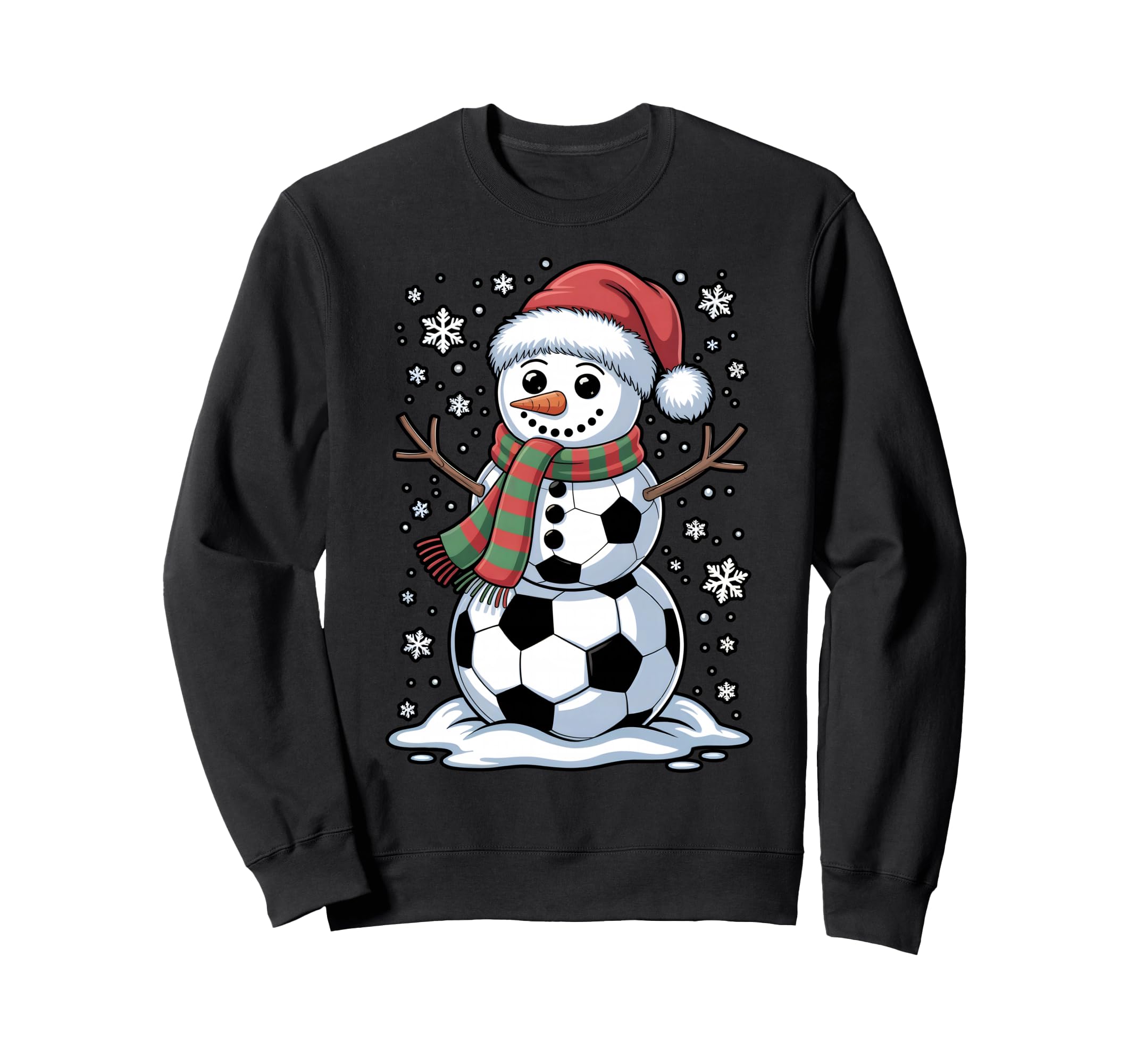 Funny Soccer Snowman Holiday Sweatshirt - Casual Everyday Wear Men Women - T-Shirt, Sweatshirt, Hoodie