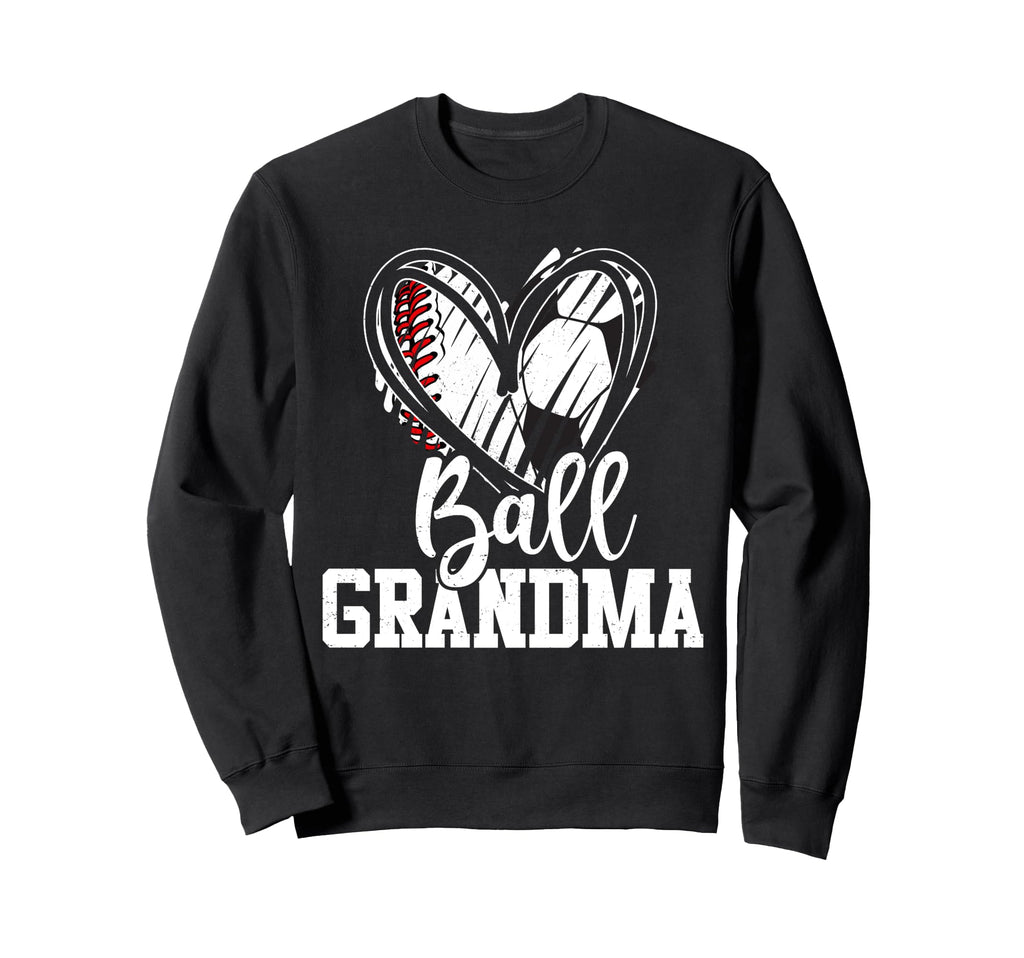 Ball Grandma Heart Baseball Soccer Hoodie - Minimalist Print for Adults - T-Shirt, Sweatshirt, Hoodie