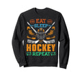 Ice Hockey Goalkeeper Eat Sleep Sweatshirt - Aesthetic Graphic Unisex - T-Shirt, Sweatshirt, Hoodie